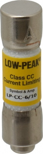 Cooper Bussmann LP-CC-6/10 Cartridge Time Delay Fuse: CC, 0.6 A, 10.3 mm Dia Image