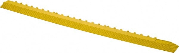 Wearwell 572EDGINGMNBRYL Anti-Fatigue Modular Tile Mat: Dry & Wet Environment, 39" Length, 3" Wide, 5/8" Thick, Yellow 