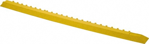 Wearwell 572EDGINGMNBRYL Anti-Fatigue Modular Tile Mat: Dry & Wet Environment, 39" Length, 3" Wide, 5/8" Thick, Yellow Image