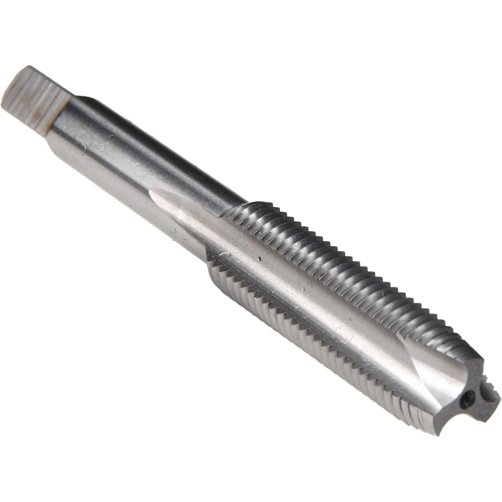 Kennametal Spiral Point Tap: 7/16-20 UNF, 3 Flutes, Plug Chamfer, HSS, Bright/Uncoated Coated - 1-7/16" Thread Length, 3-5/32" OAL, Right Hand, H3