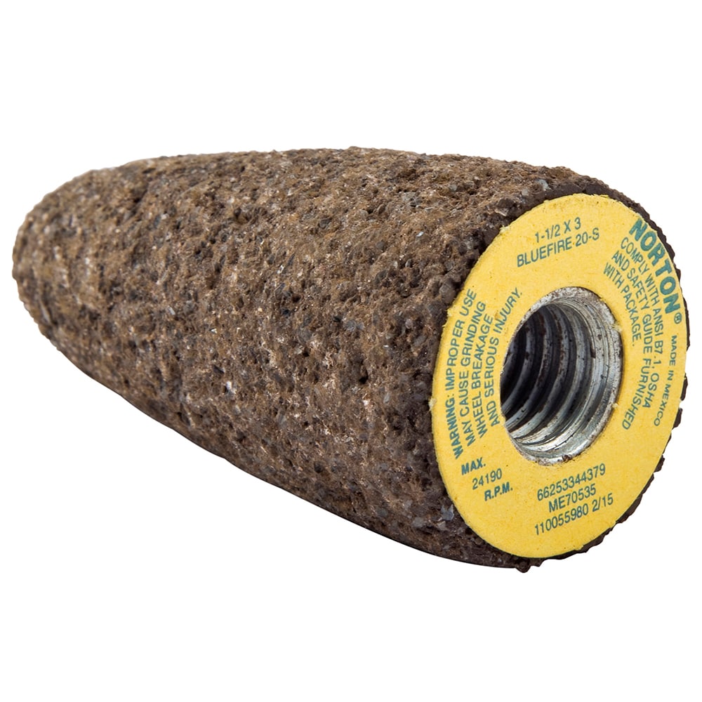 Norton 66253344379 Abrasive Cone: Type 16, Very Coarse, 5/8-11 Arbor Hole Image