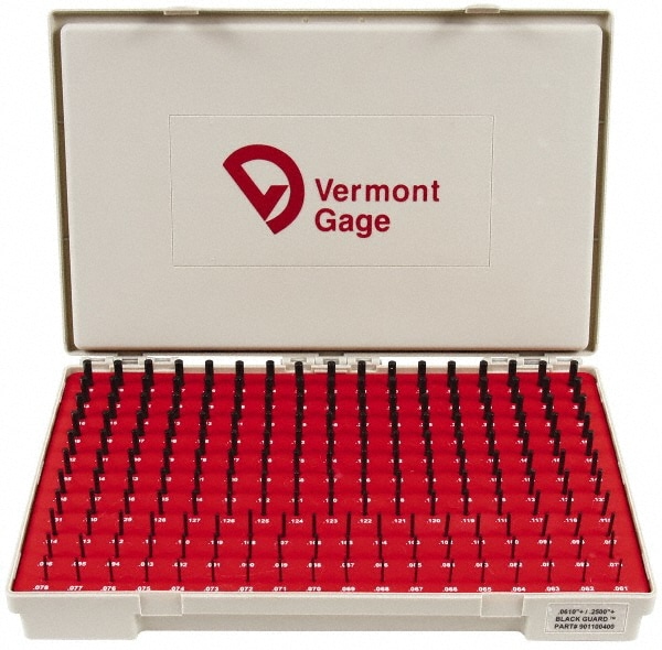 Vermont Gage 901100400 Class ZZ Plug Gage Set: 0.061 to 0.25" Range, 190 Pc Image