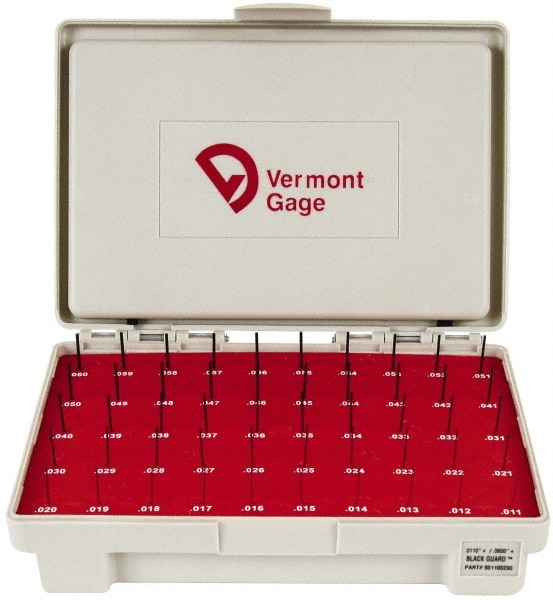 Vermont Gage 901100200 Class ZZ Plug Gage Set: 0.011 to 0.06" Range, 50 Pc Image