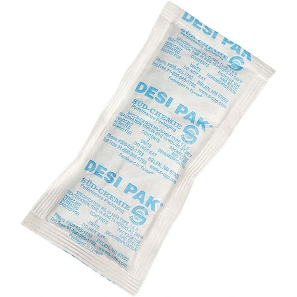 Desiccant Packets; Material: Clay ; Packet Size: 2 oz ; Container Type: Pail ; Area Protected: 1.67ft3 ; Number of Packs per Container: 150 ; UNSPSC Code: 41123003