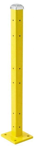 STEEL KING TCUMDYW Traffic Guard Rail Mount Post: 42" High, Rail Mount, Steel, Yellow 