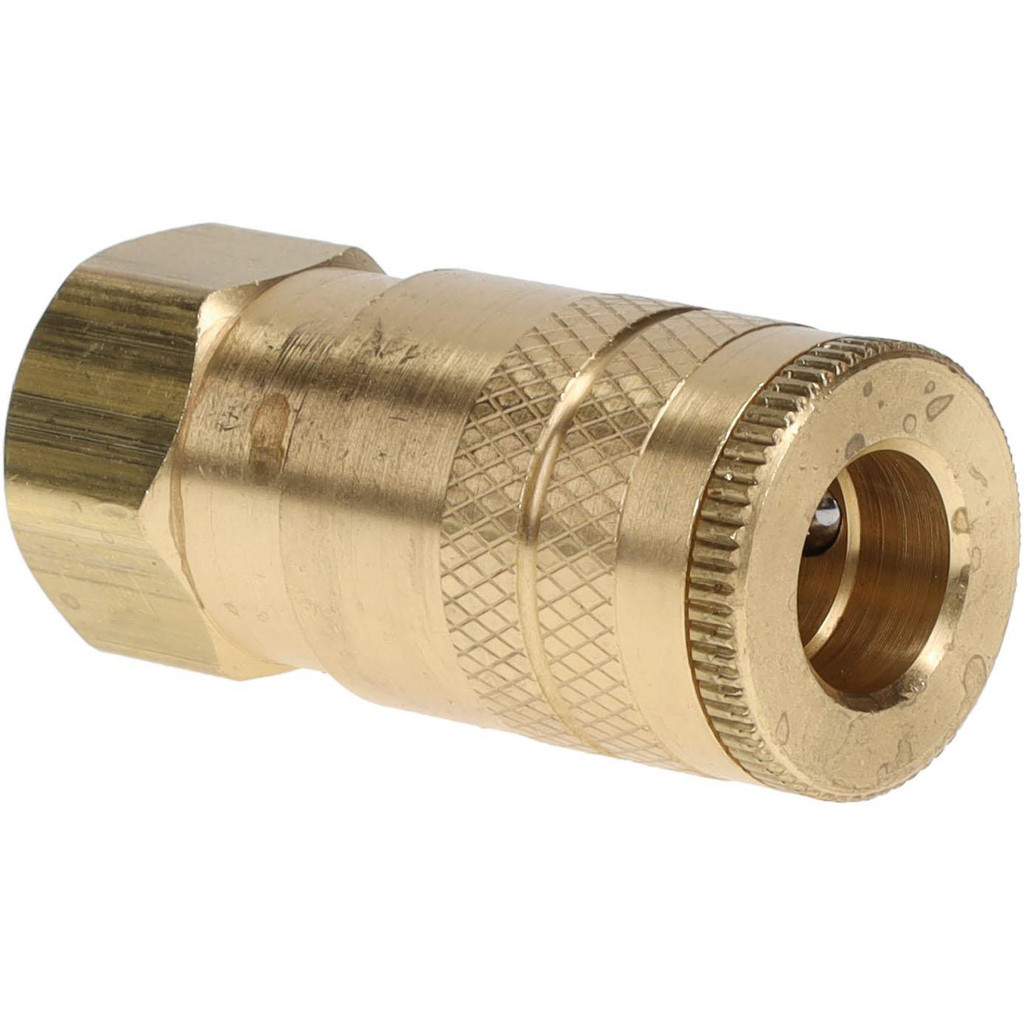 Parker Pneumatic Hose Coupling: 3/8-18, 1/4" Body Dia, Industrial Interchange - Brass | Part #B23E