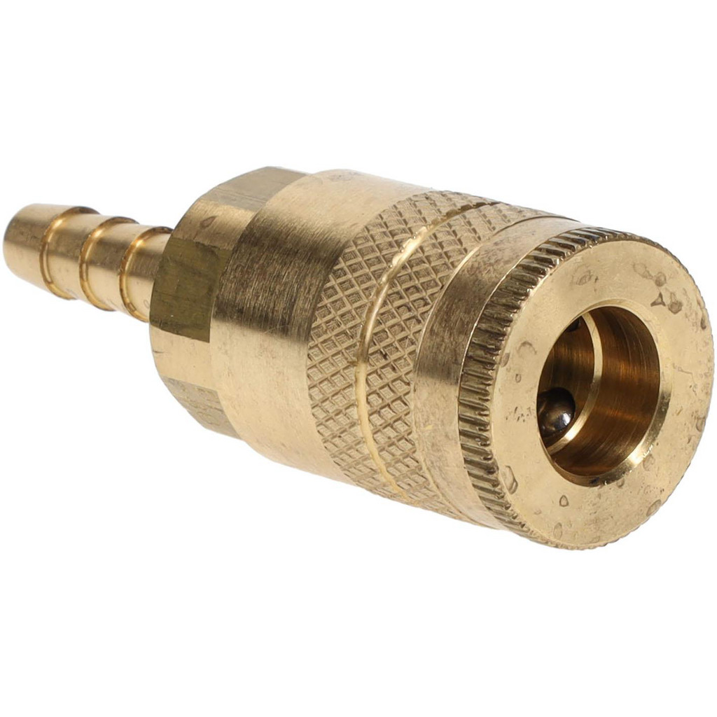 Parker Pneumatic Hose Coupling: 1/4" Body Dia, Industrial Interchange - Brass, 1/4" ID | Part #B20-3B