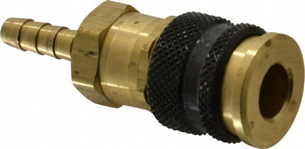 Parker Pneumatic Hose Coupling: 1/4" Body Dia, Industrial Interchange - Brass, 1/4" ID | Part #23KATF06MPN