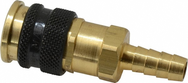Parker Pneumatic Hose Coupling: 1/4" Body Dia, Industrial Interchange - Brass, 3/8" ID | Part #23KATF09MPN