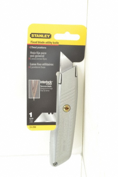 Utility Knife: Fixed Blade Knife - Contoured Handle, Interlocking Nose, Cast-Iron Body, Onboard Blade Storage (Replacement Blade 11-921)