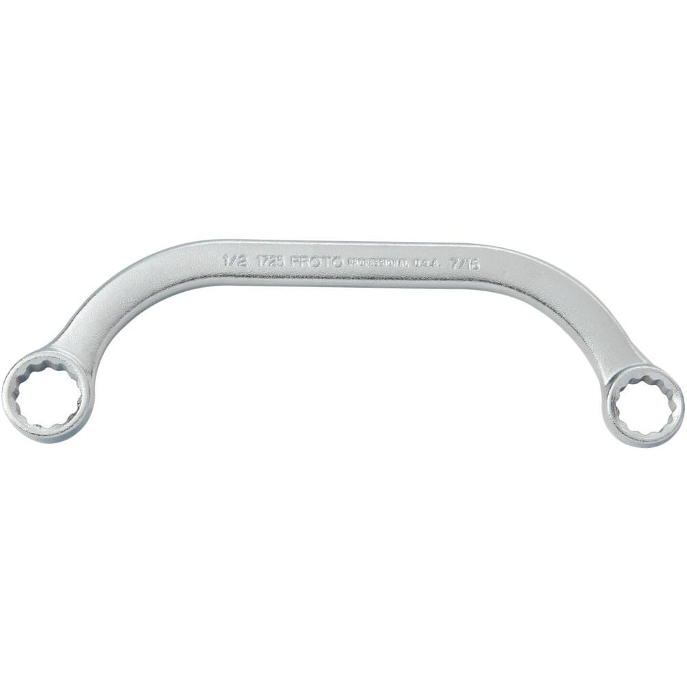 Box End Obstruction Wrench: 7/16 x 1/2", 12 Point, Double End