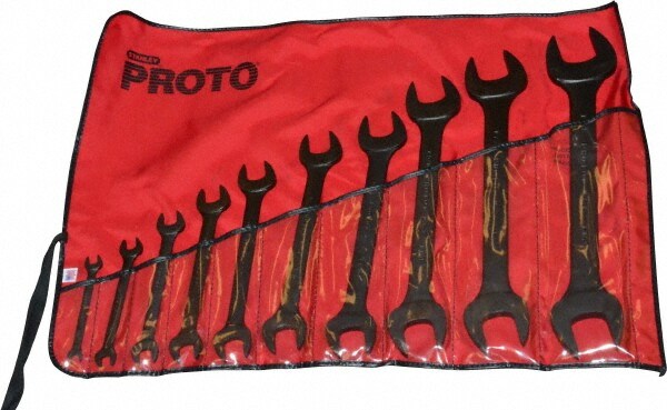 Open End Wrench Set: 10 Pc, Inch