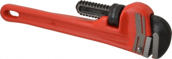 PROTO J810HD Straight Pipe Wrench: 10" OAL, Steel Image