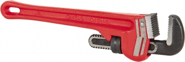 PROTO J812HD Straight Pipe Wrench: 12" OAL, Steel Image