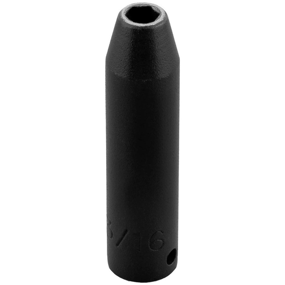 Impact Socket: 1/4" Drive, 3/16" Socket, Hex Drive