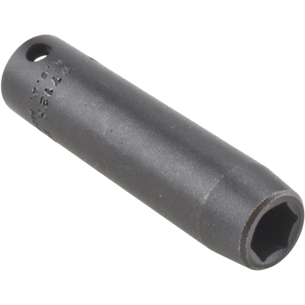 Impact Socket: 3/8" Drive, 3/8" Socket, Hex Drive - 6 Point, 2-3/4" OAL