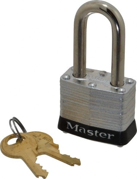 Master Lock 3KALFBLK-3724 Lockout Padlock: Keyed Alike, Laminated Steel, Steel Shackle, Black 