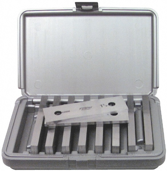 Parallel Sets; Parallelism: 0.0002in ; Material: Alloy Steel ; Features: Absolute Heights are Nominal ; Includes: Case ; Number Of Pieces: 18 ; UNSPSC Code: 27111800