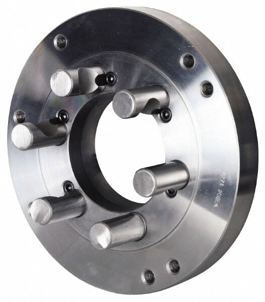 Lathe Chuck Adapter Back Plate: 6" Chuck, for Self-Centering Chucks