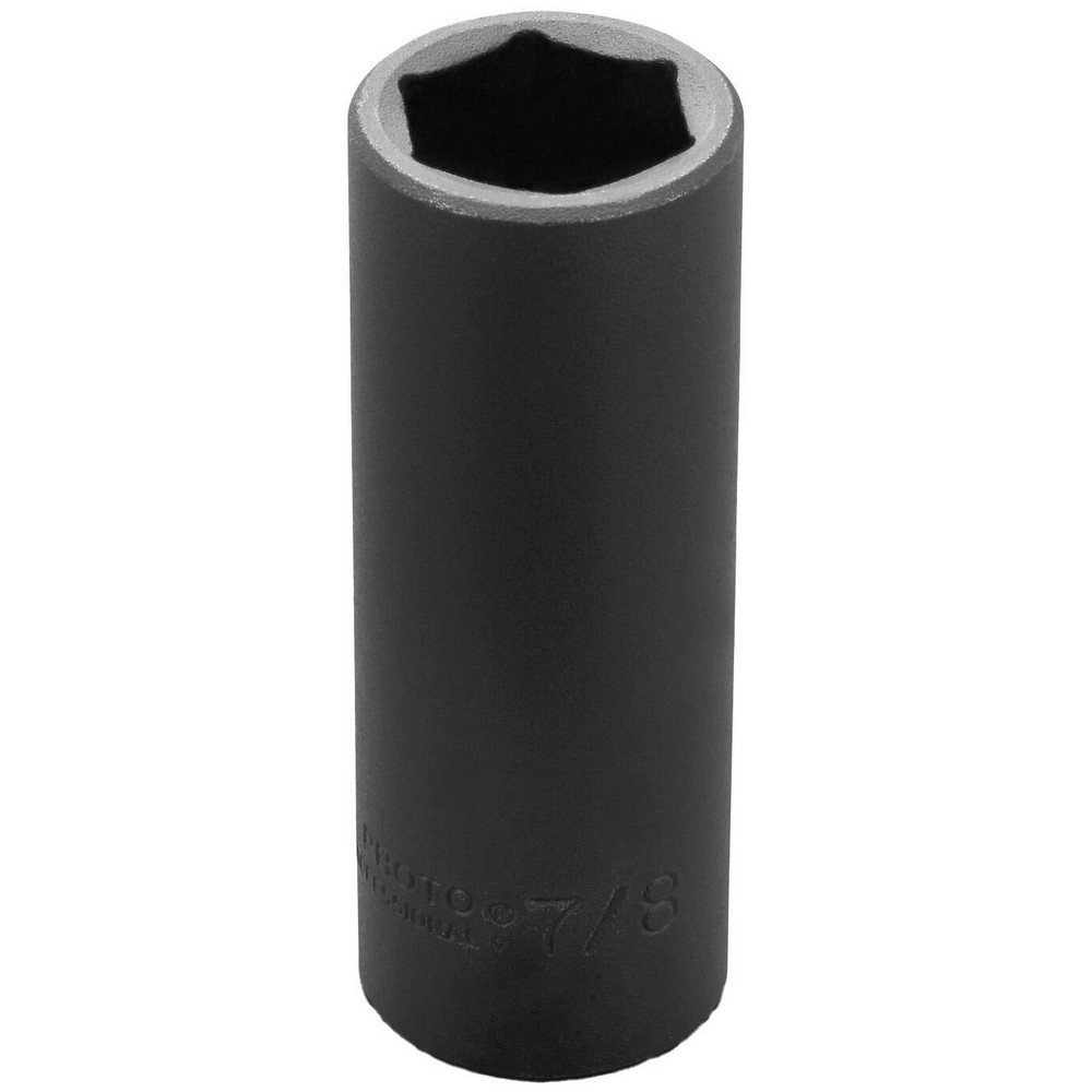 Impact Socket: 1/2" Drive, 7/8" Socket, Hex Drive - 6 Point, 3-1/2" OAL