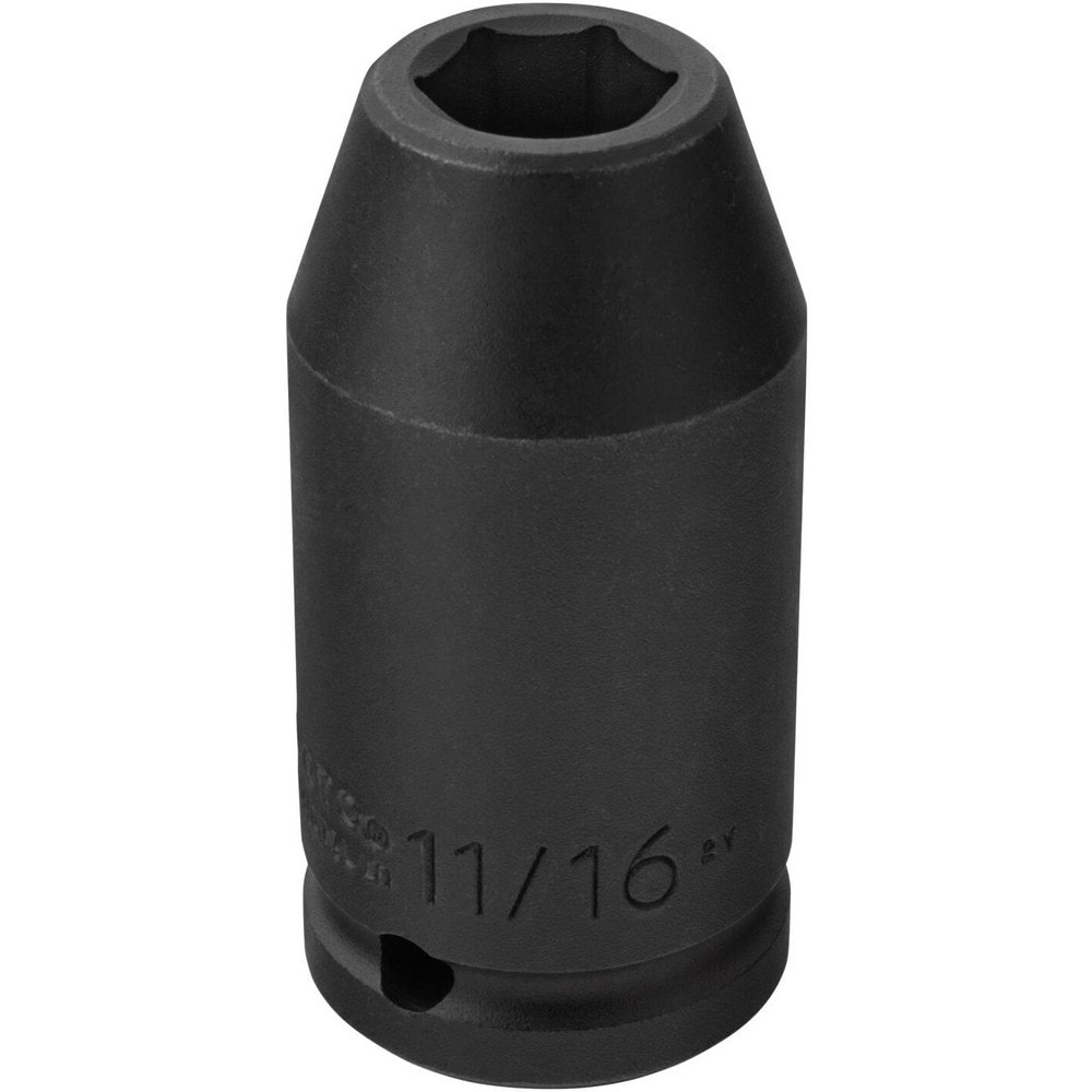 Impact Socket: 3/4" Drive, 11/16" Socket, Hex Drive