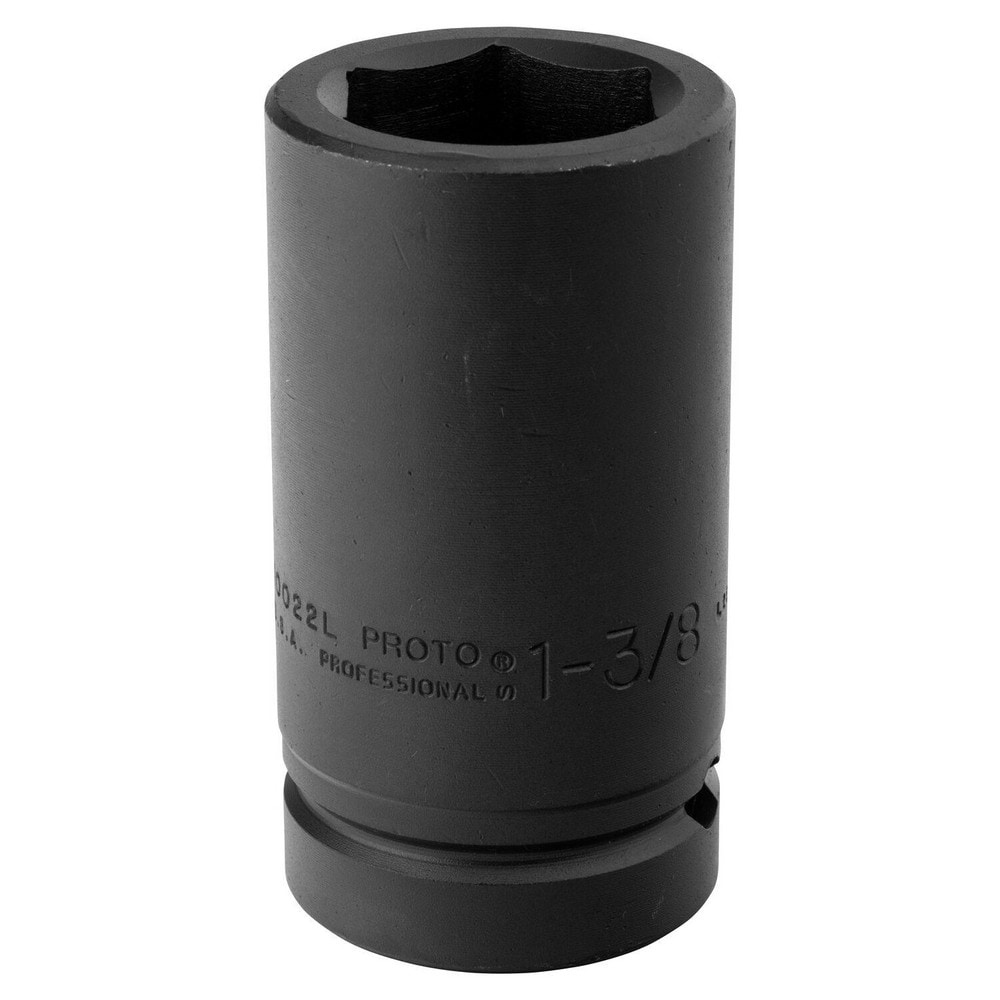 Impact Socket: 1" Drive, 1-3/8" Socket, Hex Drive