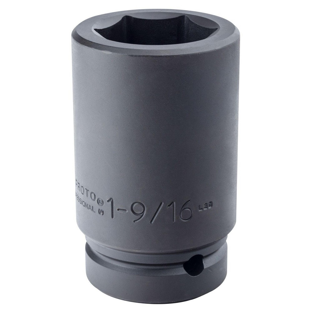 Impact Socket: 1" Drive, 1-9/16" Socket, Hex Drive
