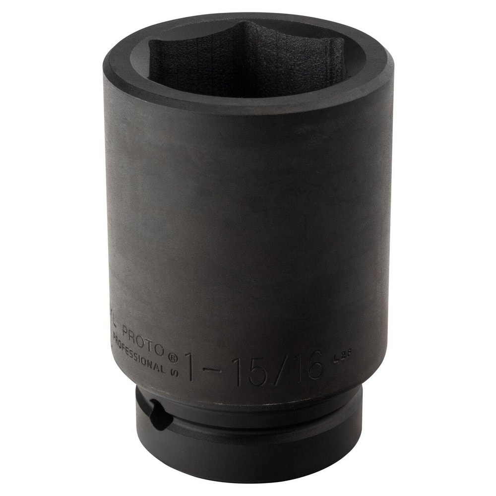 Impact Socket: 1" Drive, 1-15/16" Socket, Hex Drive