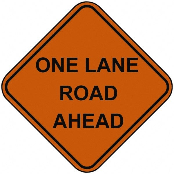Road Construction Sign: Square, "One Lane Road Ahead"