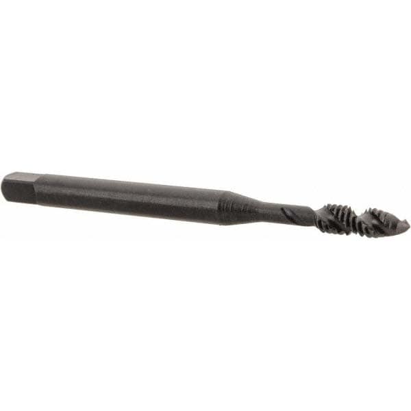 Spiral Flute Tap: #4-40, UNC, 2 Flute, Plug, 2B & 3B Class of Fit, High Speed Steel, Bright/Uncoated