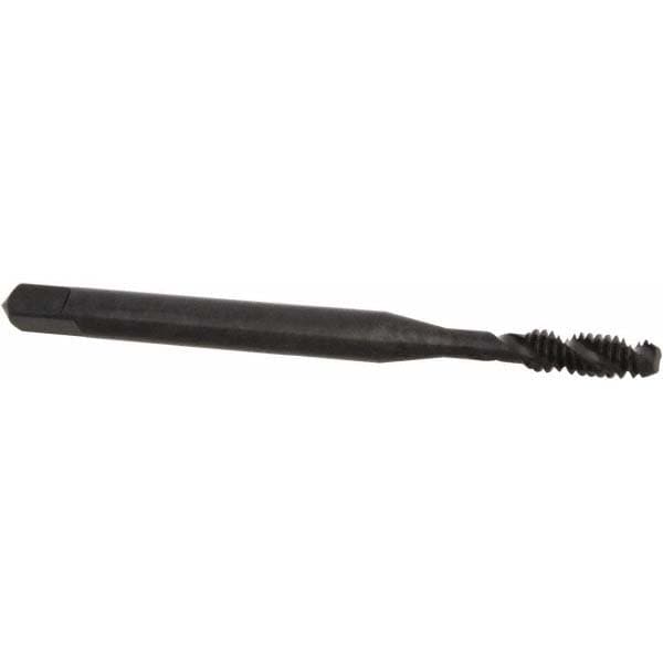 Spiral Flute Tap: #4-40, UNC, 2 Flute, Bottoming, 2B & 3B Class of Fit, High Speed Steel, Bright/Uncoated