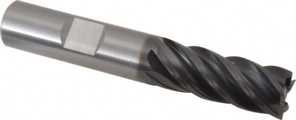 Kennametal 3580813 Square End Mill: 1/2 Dia, 1-1/4 LOC, 1/2 Shank Dia, 3 OAL, 5 Flutes, Solid Carbide Image