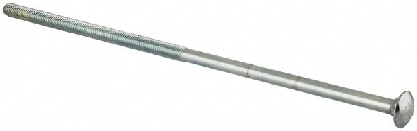 Carriage Bolt: 3/8-16, 12" Length Under Head, Square Neck