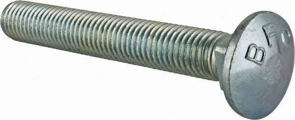 Carriage Bolt: 5/8-11, 4-1/2" Length Under Head, Square Neck