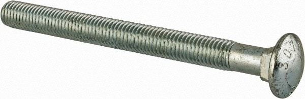 Carriage Bolt: 5/8-11, 7" Length Under Head, Square Neck