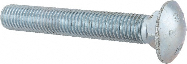 Carriage Bolt: 3/4-10, 5" Length Under Head, Square Neck