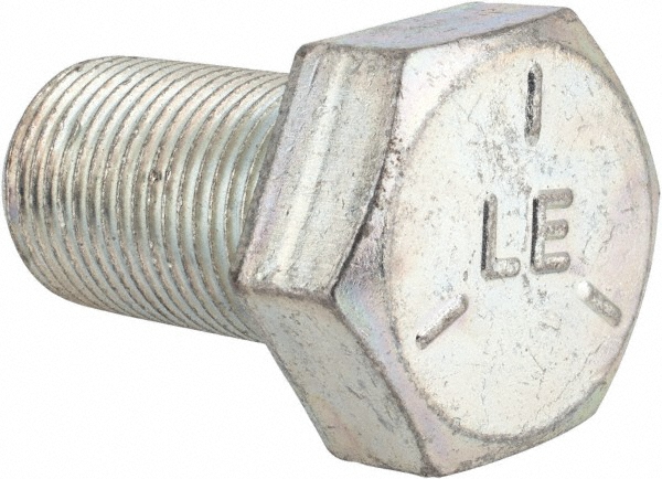 Made in North America | Value Collection Hex Head Cap Screw: 7/8-14, 1-1/2" Length Under Head, Grade 5 Steel, Zinc Finish - Fully Threaded, 1-5/16"