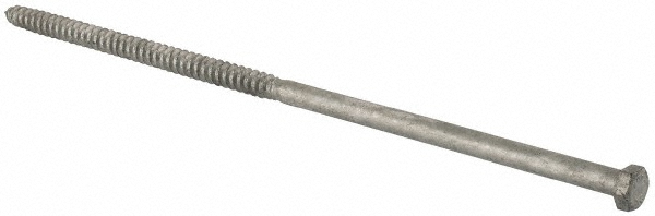 Value Collection LAGS0381200CG 3/8" Screw, 12" Length Under Head, Steel, Hex Head Lag Screw Image