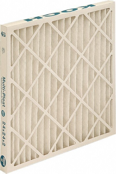 Pleated Air Filter: 24 x 24 x 2", MERV 13, 80 to 85% Efficiency, Wire-Backed Pleated