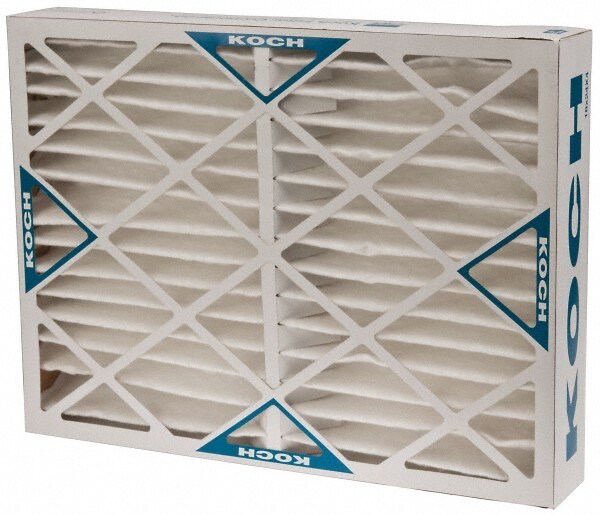 Pleated Air Filter: 18 x 24 x 4", MERV 13, 80 to 85% Efficiency, Wire-Backed Pleated