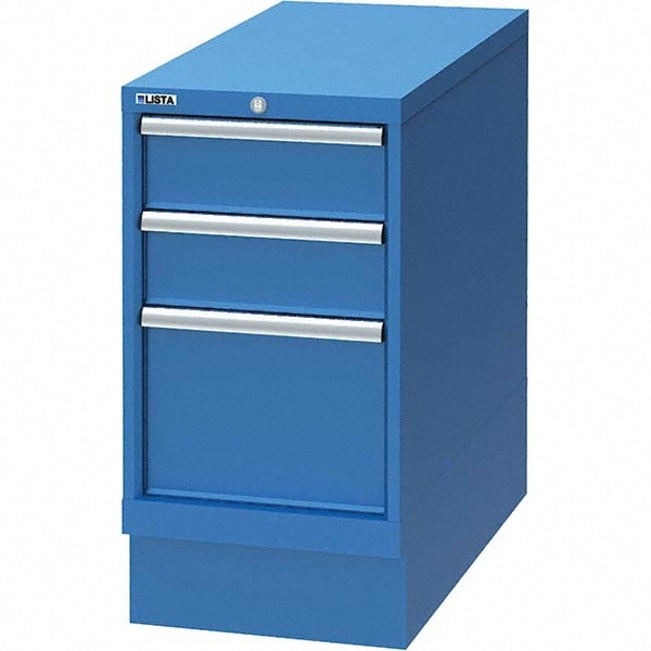 LISTA - 3 Drawer, 66 Compartment Bright Blue Steel Modular Storage ...