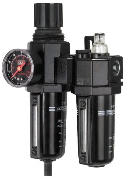 ARO/Ingersoll-Rand C38341-610 FRL Combination Unit: 1/2 NPT, Standard, 2 Pc Filter/Regulator-Lubricator with Pressure Gauge 