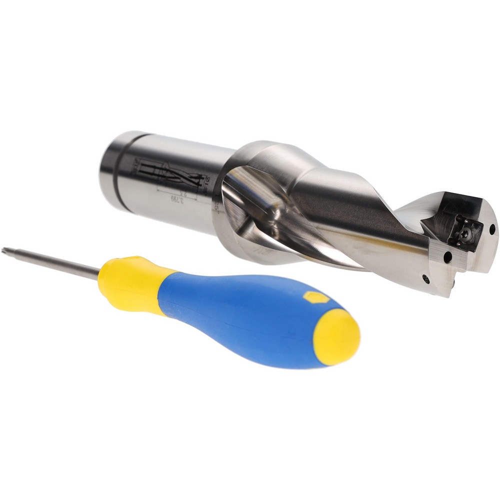 2-1/2" Max Drill Depth, 2xD, 1-1/4" Diam, Indexable Insert Drill