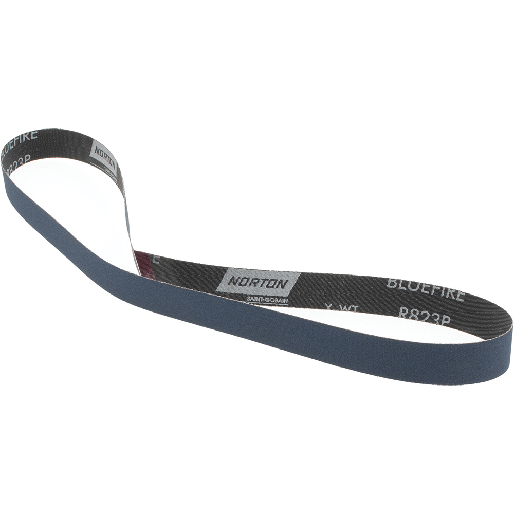 Abrasive Belt: 1" Wide, 42" OAL, 180 Grit, Zirconia Alumina - Coated, Fine Grade, X Weighted, Wet & Dry,  Series R823P