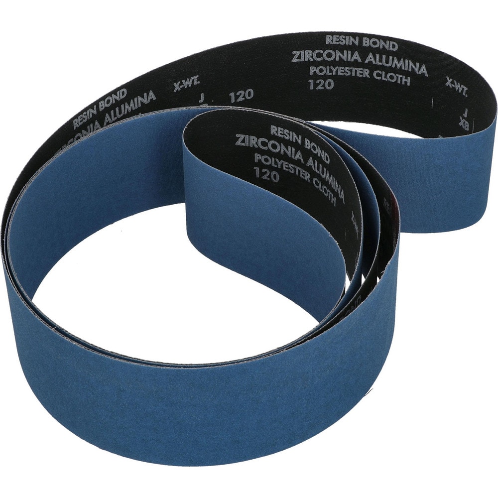 Abrasive Belt: 3" Wide, 132" Long, 120 Grit, Zirconia Alumina