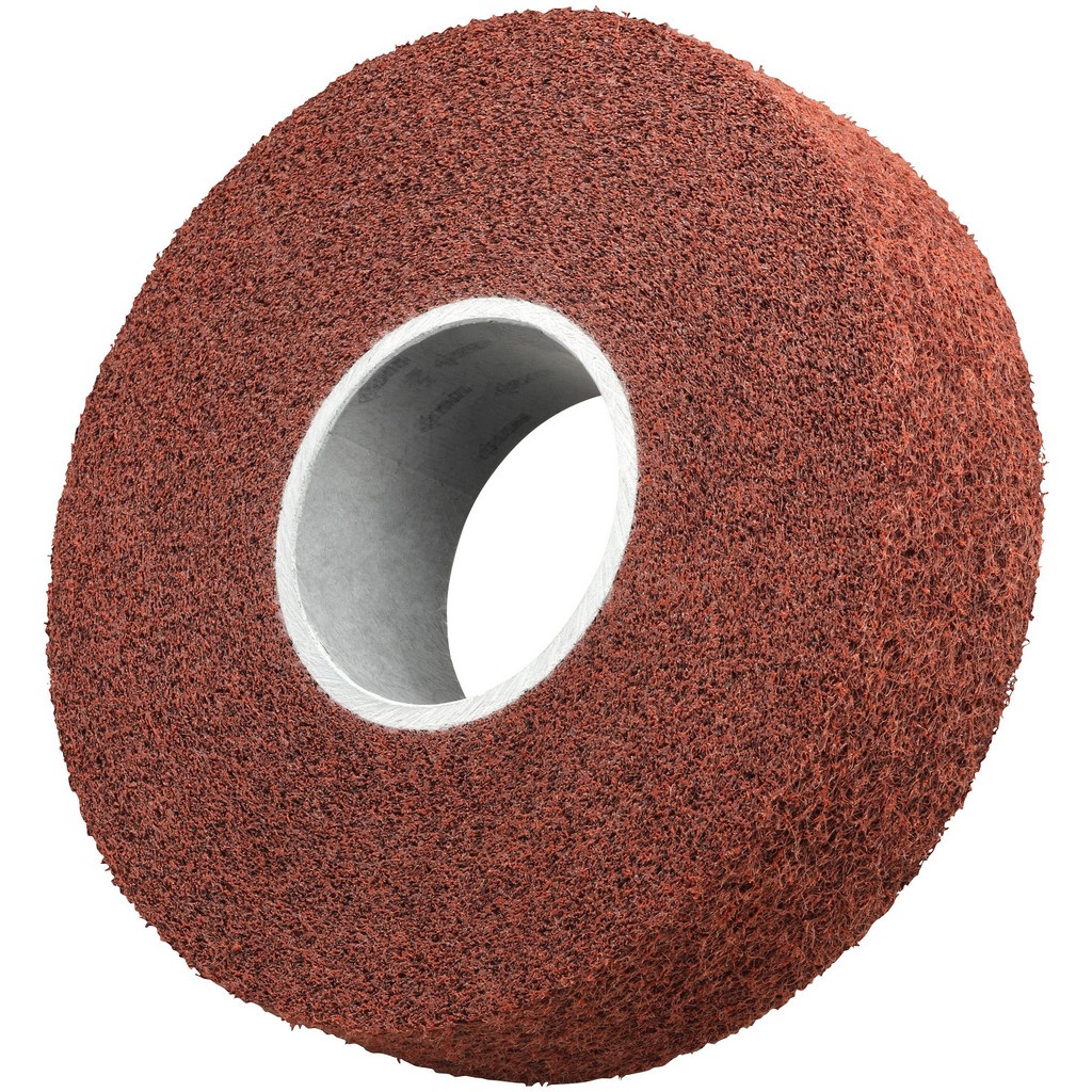 3M | Scotch-Brite™ Deburring Wheel: 12" Dia, 1" Face Width, 5" Hole, 6 Density, Aluminum Oxide - Coarse Grade, Convolute, Series MF-WL
