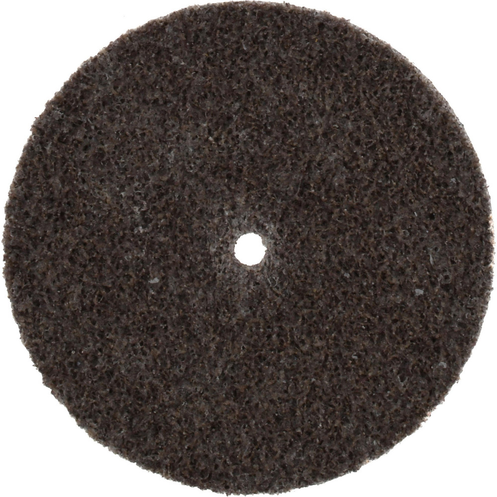 Deburring Wheel:  2" Dia,  1/8" Face Width,  1/8" Hole,  Density 7 N/A Aluminum Oxide