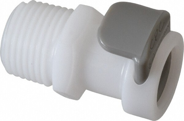 Push-to-Connect Tube Fitting: Connector, 3/8" Thread, 3/8" OD