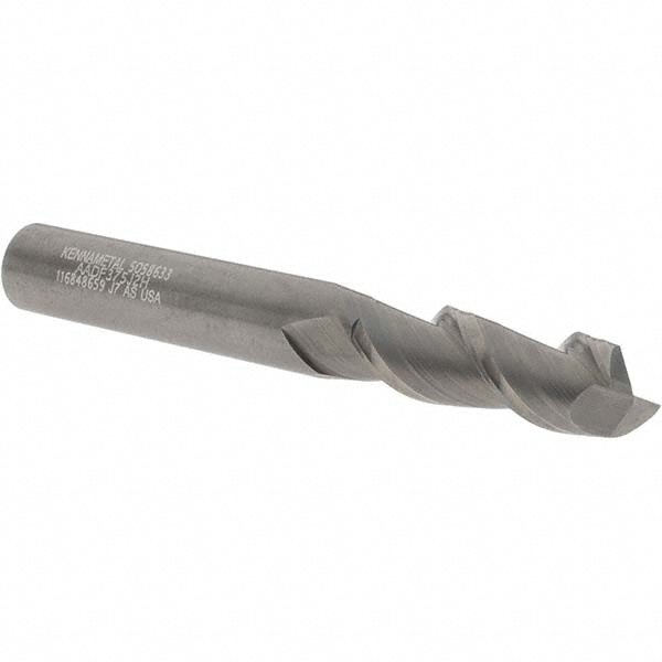 Kennametal 5058633 Square End Mill: 3/8 Dia, 1-1/8 LOC, 3/8 Shank Dia, 3 OAL, 2 Flutes, Solid Carbide Image