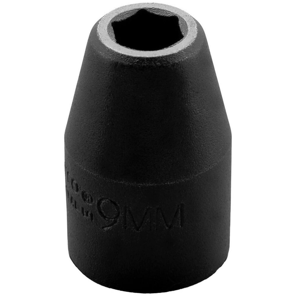 Impact Socket: 1/2" Drive, 9mm Socket, Hex Drive